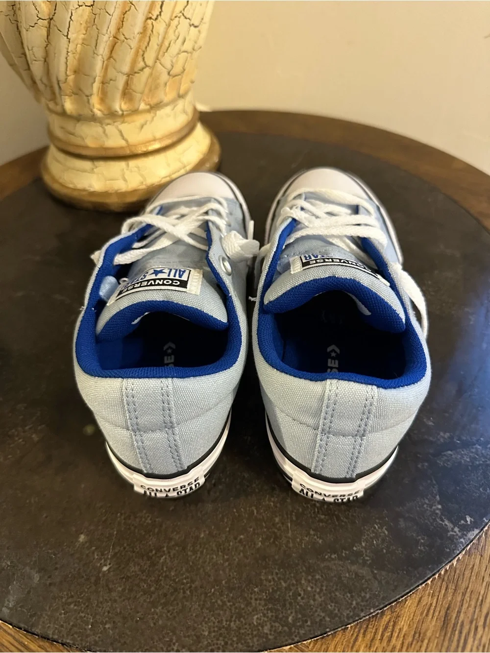 Converse Kids Low Top Sneakers in Light Blue and White